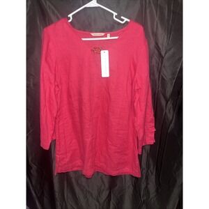 Soft Surroundings Women's Medium New With Tags Pink Blouse 3/4 Sleeve
